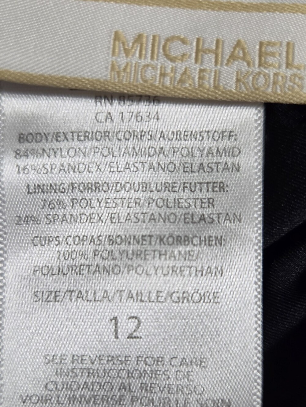 Michael Kors Black & White Giraffe-Print One-Piece Swimsuit Ties On Sides. Sz 12 - Picture 2 of 5